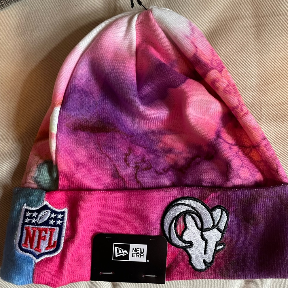 NFL LA Rams Intercept Cancer beanie